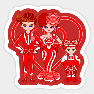 Family of Hearts Sticker
